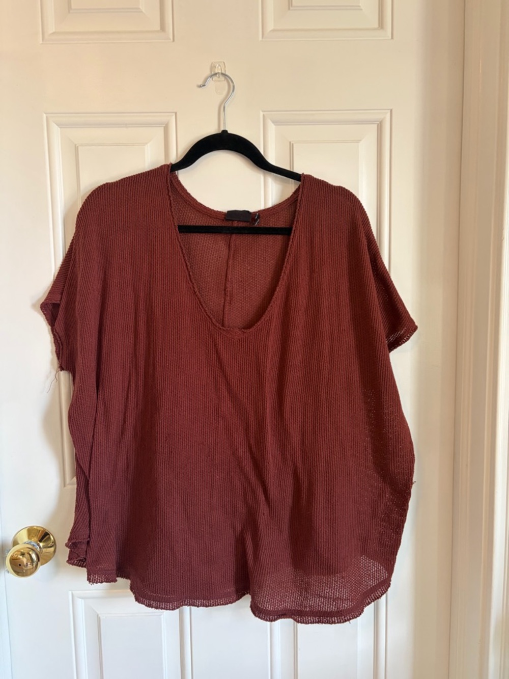 Urban Outfitters Lightweight Scoop-Neck Knit Top - Rust Brown